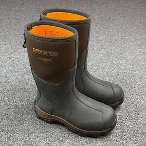 Dryshod Haymaker Hi Kids Size 3 Waterproof Rubber Boots Brown/Black Hunting Farm